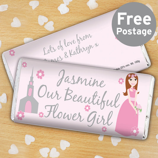 Personalised Fabulous Flower Girl Milk  Chocolate Bar