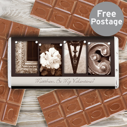 Personalised Affection Art Love Milk Chocolate Bar