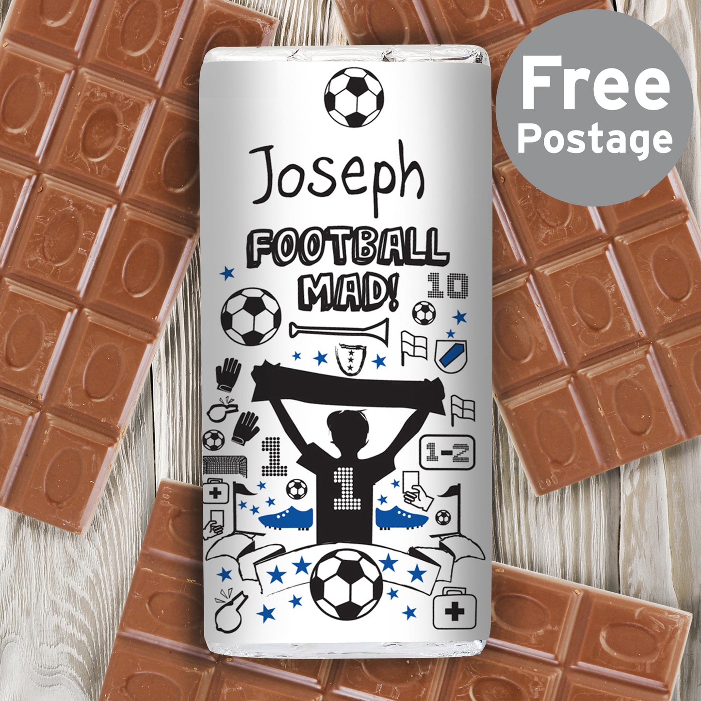 Personalised Football Milk Chocolate Bar