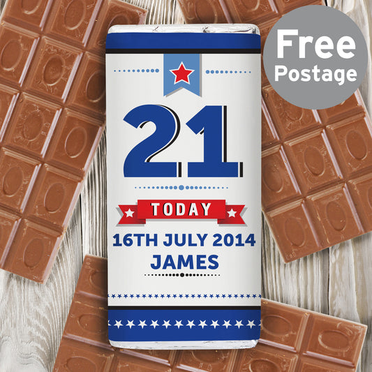 Personalised Birthday Star Milk Chocolate Bar