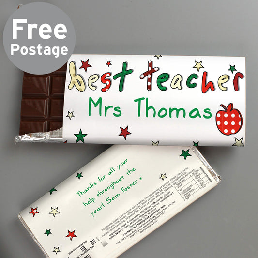 Personalised Teacher Milk Chocolate Bar