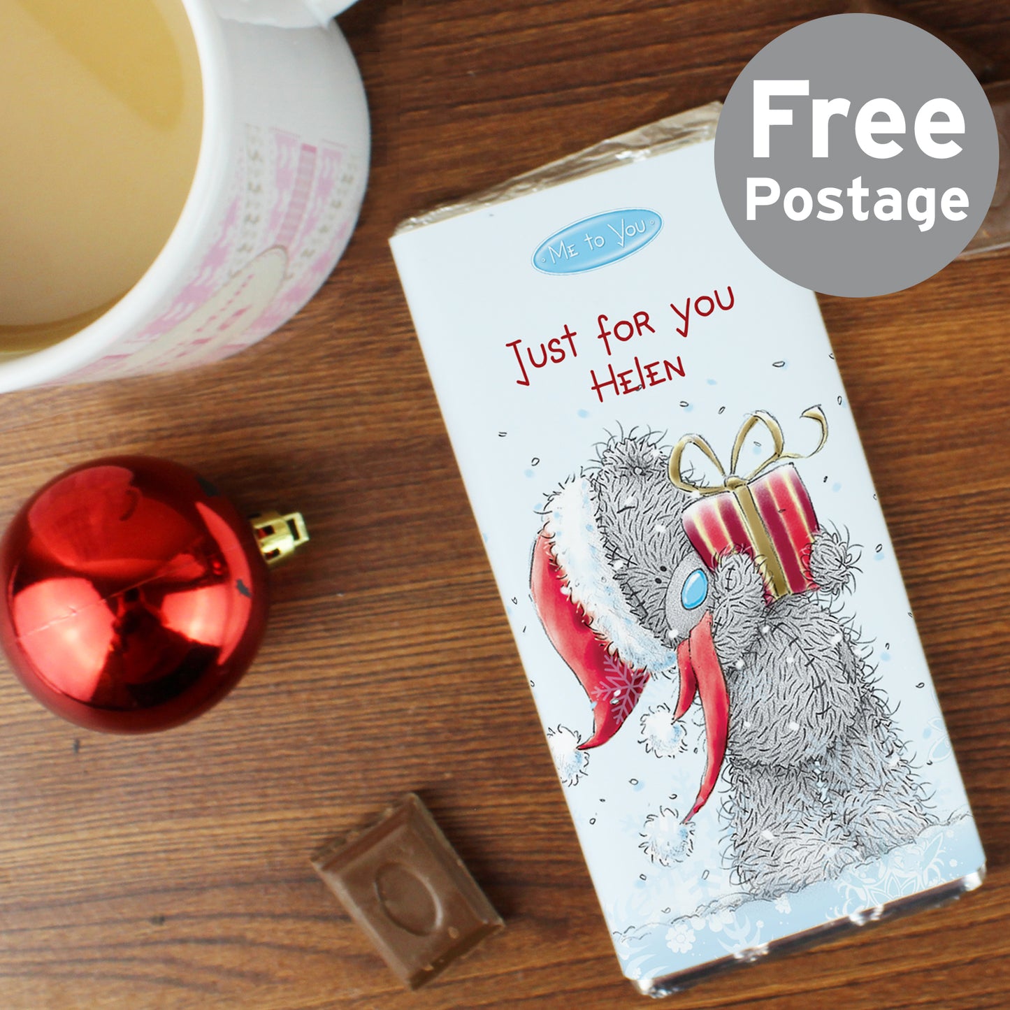 Personalised Me To You Christmas Milk Chocolate Bar