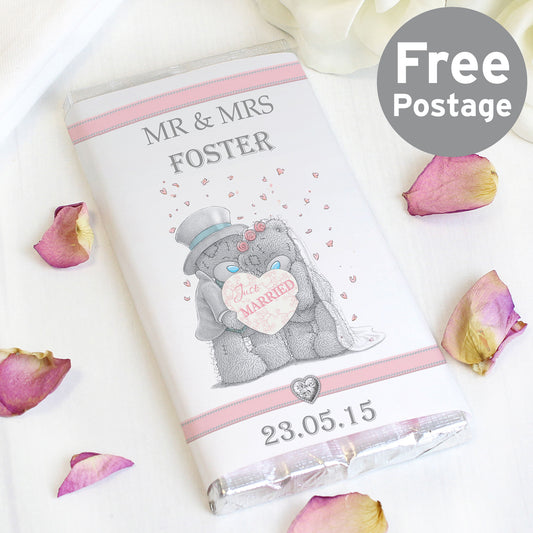 Personalised Me To You Wedding Couple Milk Chocolate Bar