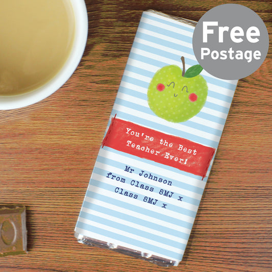 Personalised Apple for the Teacher Milk Chocolate Bar