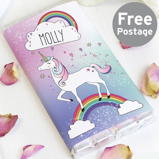 Personalised Unicorn Milk Chocolate Bar