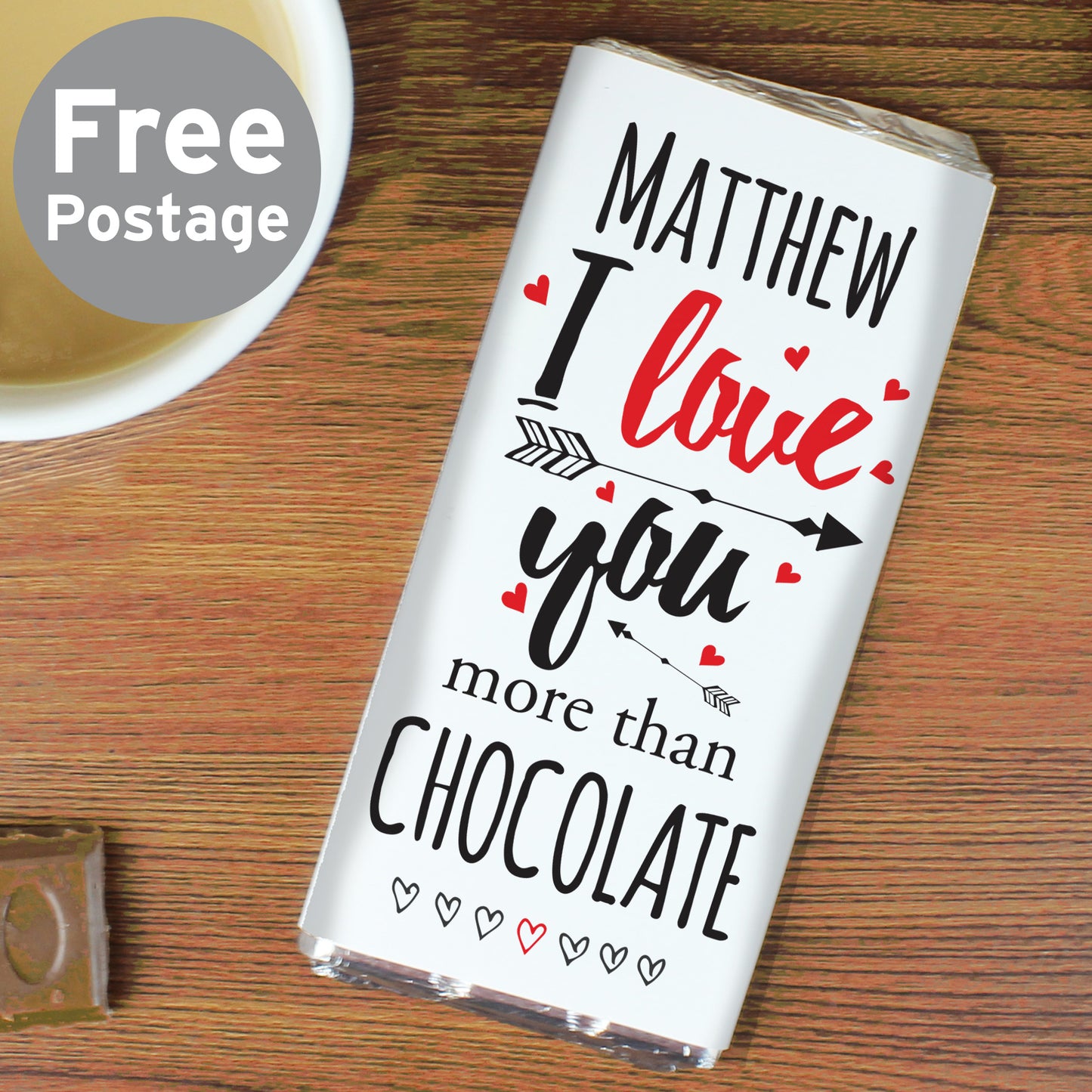 Personalised I Love You More Than... Milk Chocolate Bar