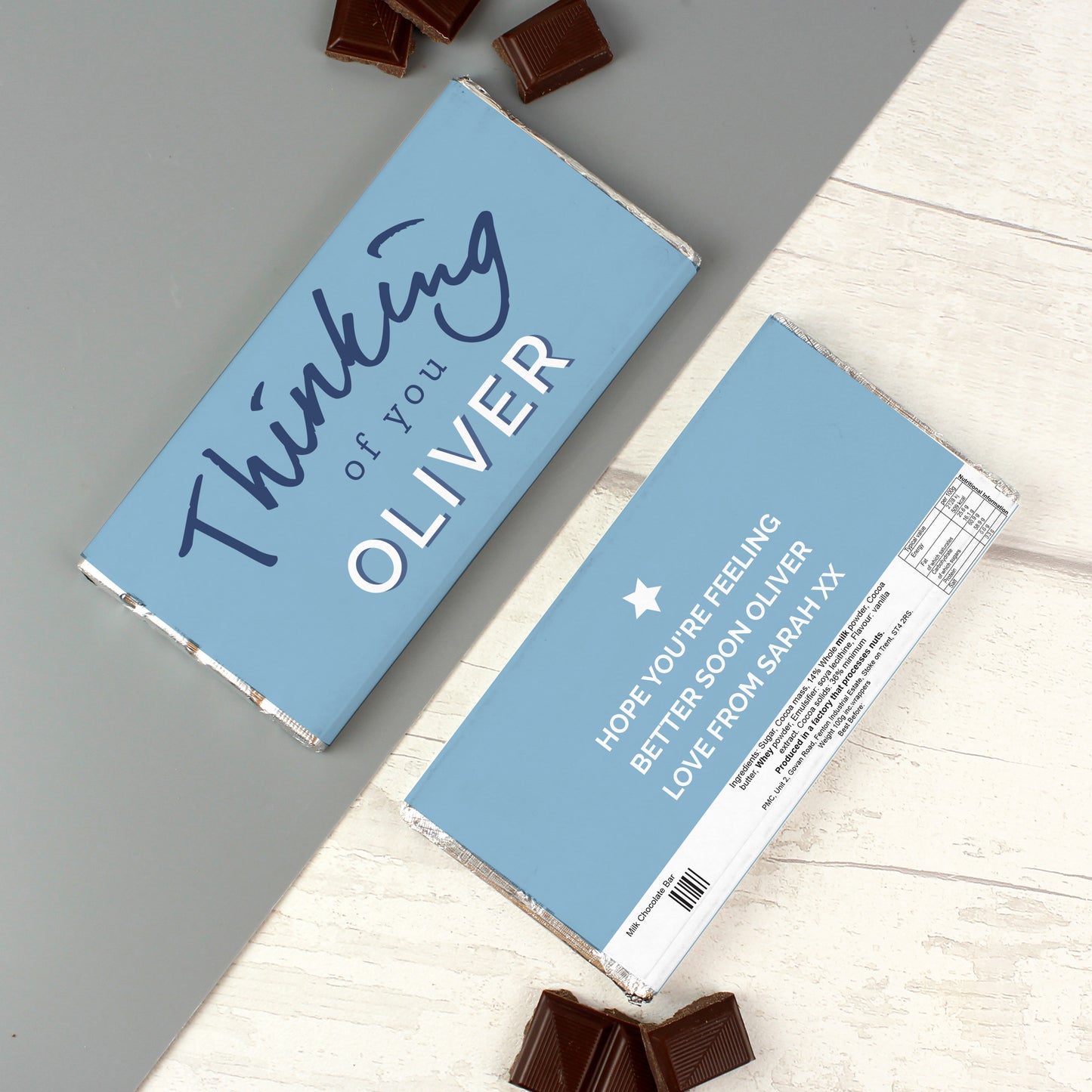 Personalised Thinking of You Milk Chocolate Bar