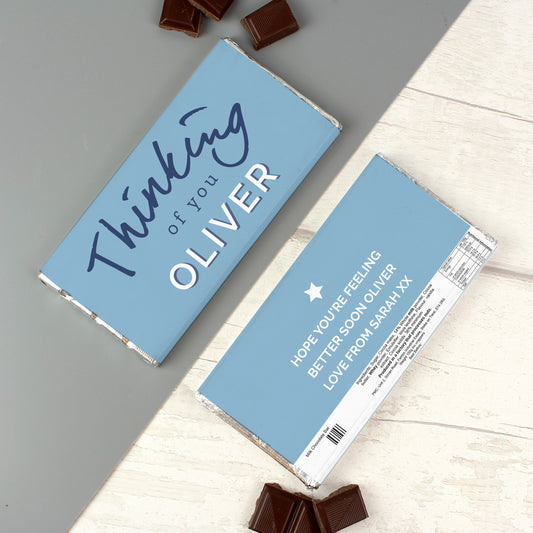 Personalised Thinking of You Milk Chocolate Bar