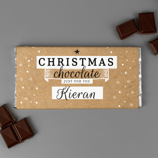 Personalised Christmas Milk Chocolate Bar