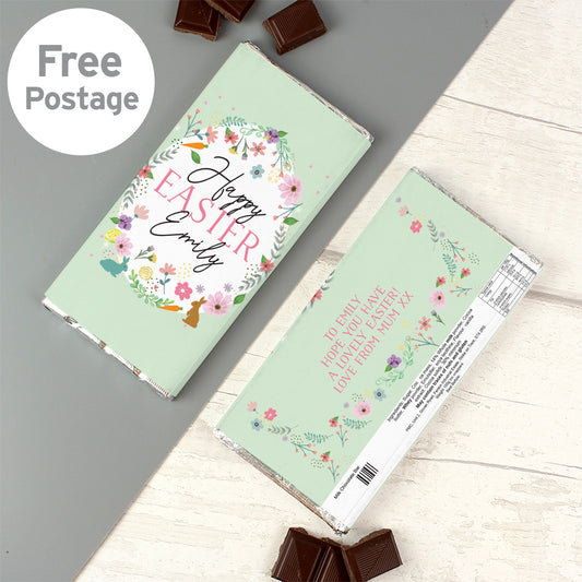 Personalised Easter Springtime Milk Chocolate Bar