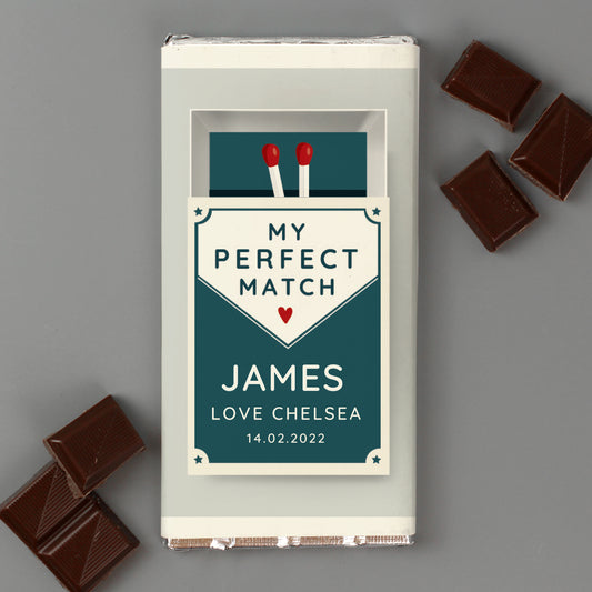 Personalised The Perfect Match Milk Chocolate Bar