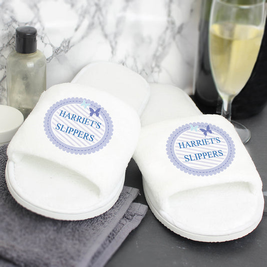 Personalised Butterfly Velour Slippers