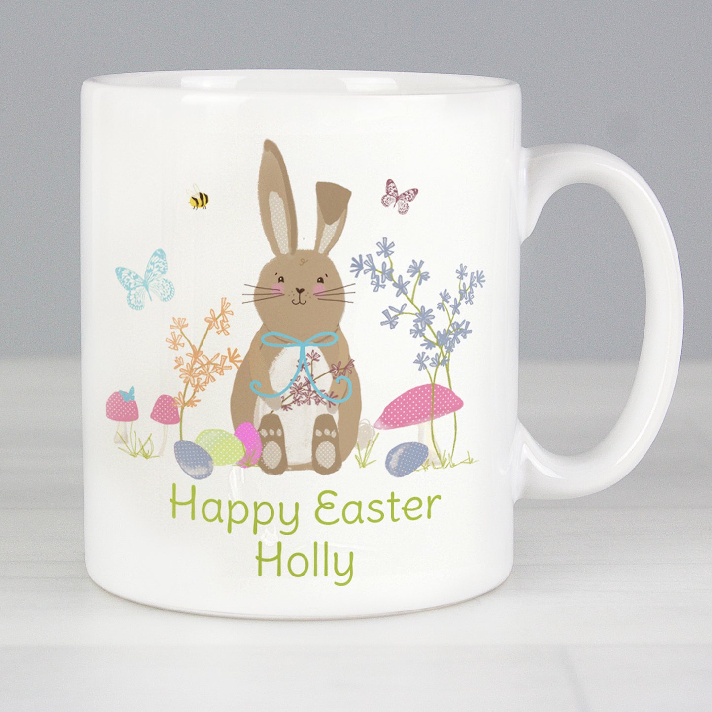 Personalised Easter Meadow Bunny Mug