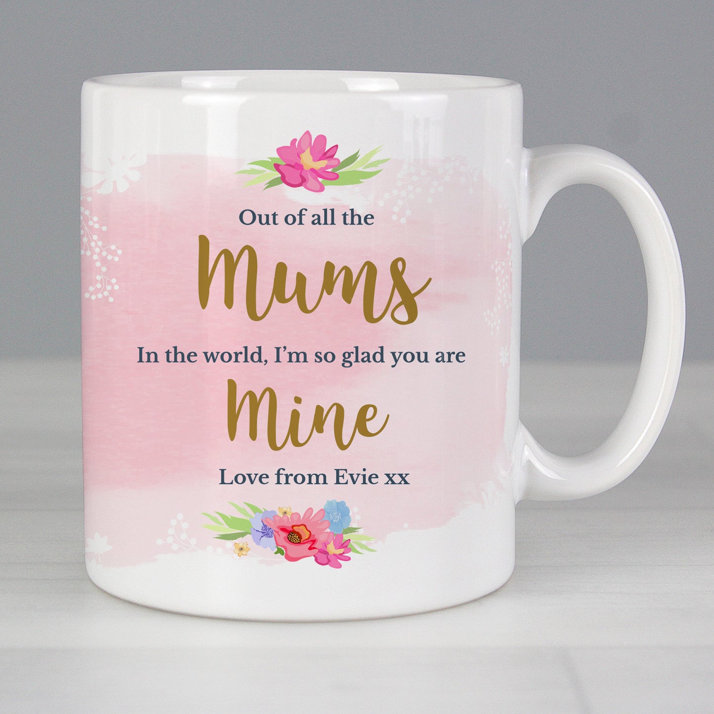 Personalised Floral Watercolour Mug