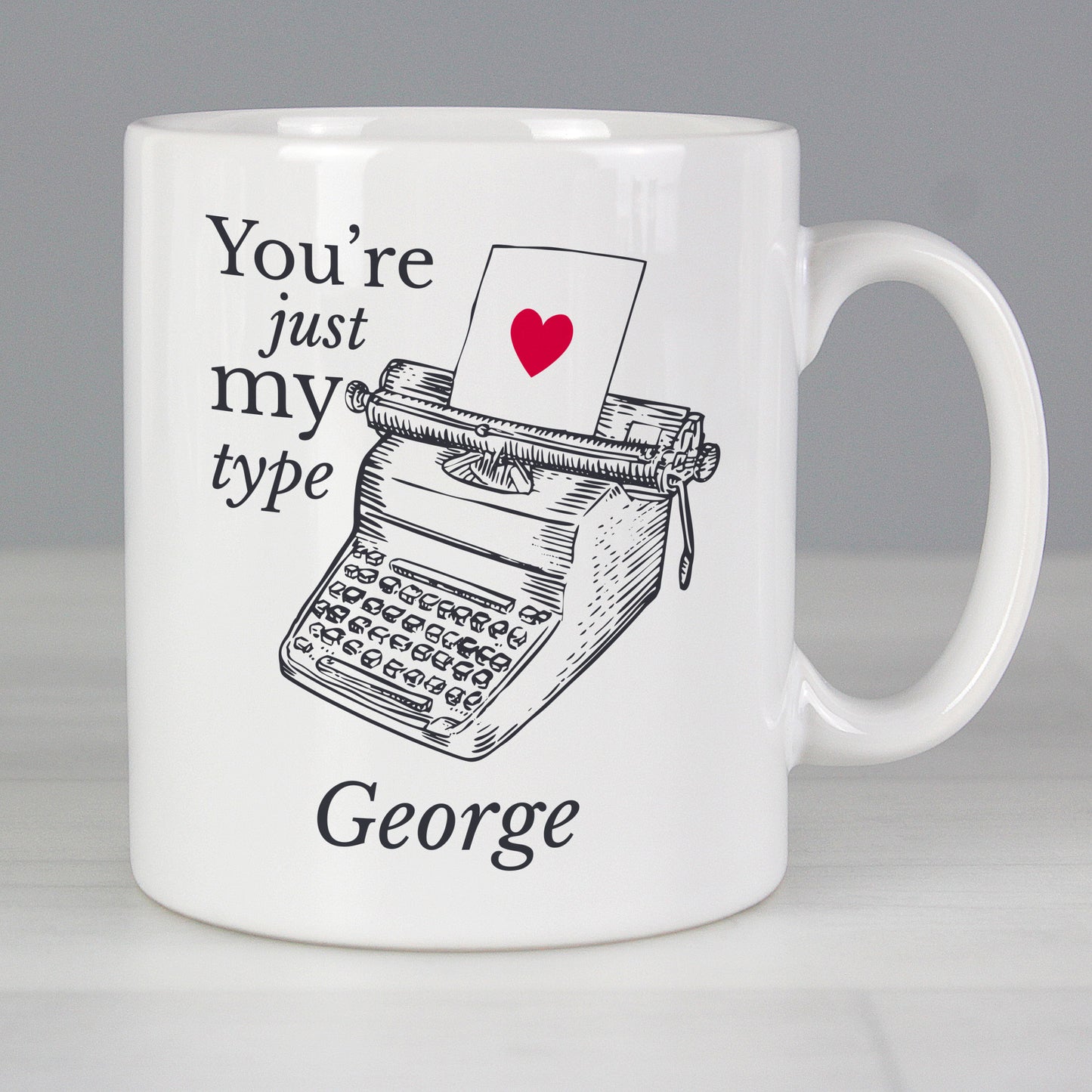 Personalised Just My Type Valentines Mug