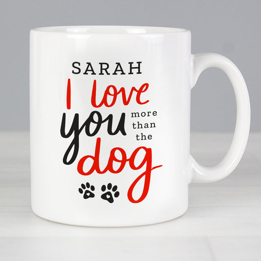 Personalised I Love You More Than The Dog Mug