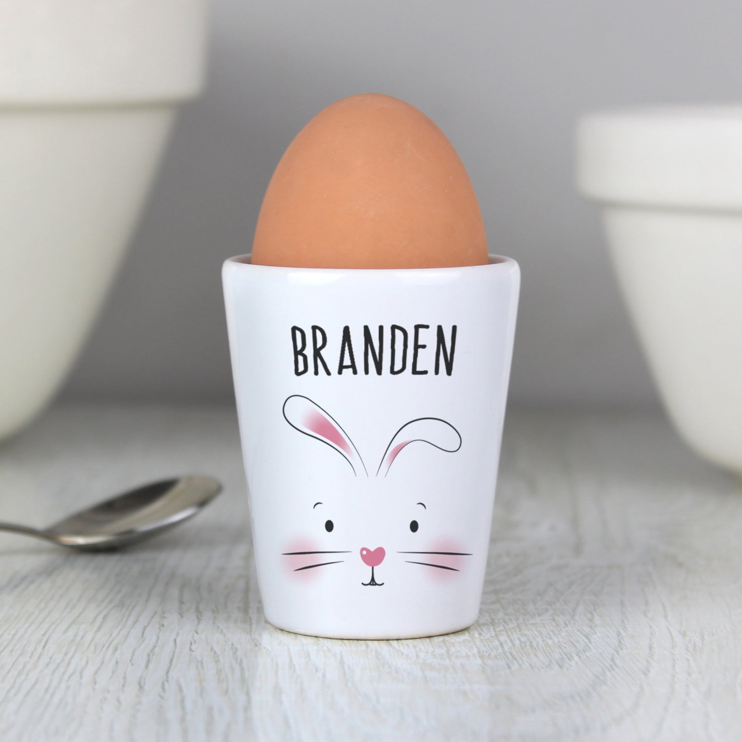 Personalised Bunny Features Egg Cup