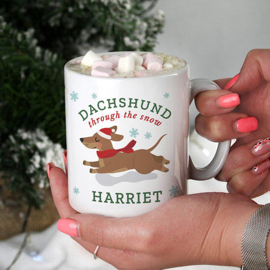 Personalised Dachshund Through... Christmas Mug