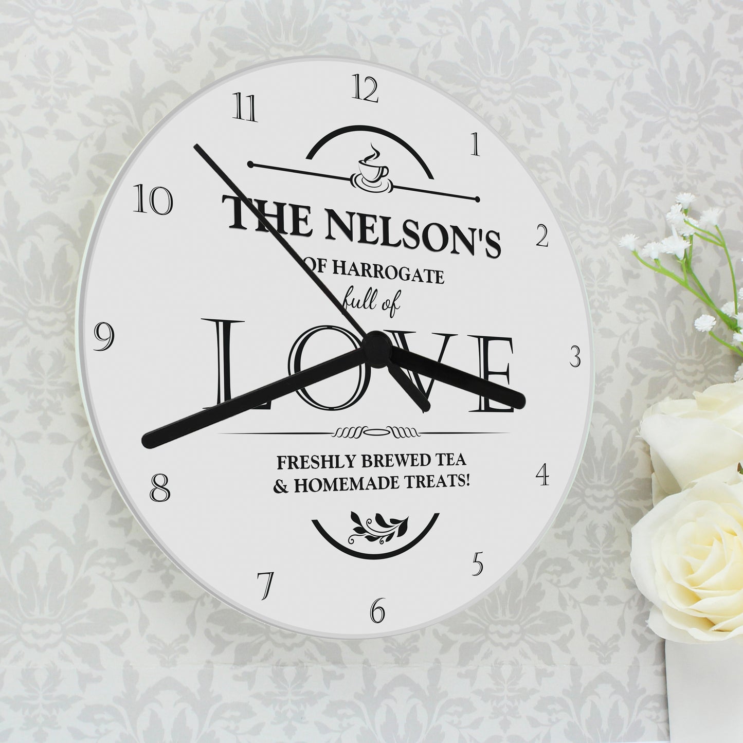 Personalised Full of Love Glass Clock