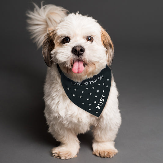 Personalised Paw Print Dog Bandana