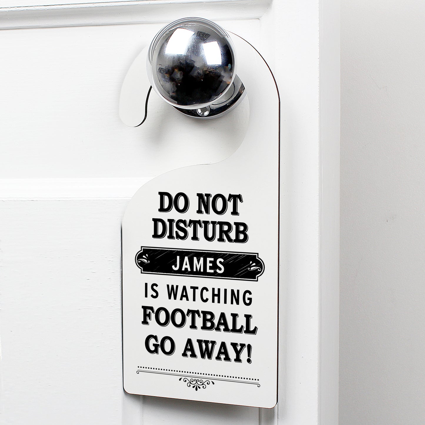 Personalised Black 'Do Not Disturb' Door Hanger