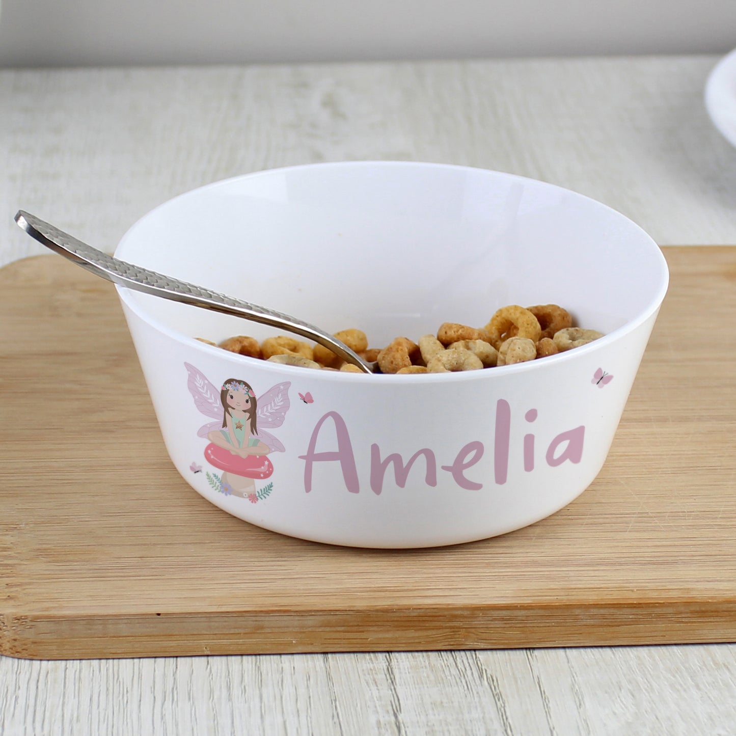 Personalised Toadstool Fairy Plastic Bowl