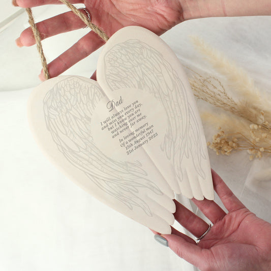 Personalised In Loving Memory Ceramic Wings