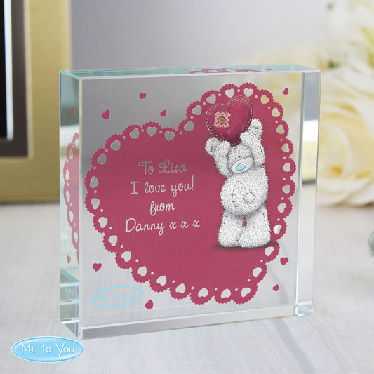 Personalised Me To You Heart Crystal Token