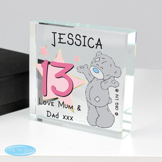 Personalised Me To You Sparkle & Shine Birthday Crystal Token