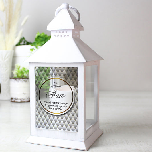 Personalised Opulent White Lantern