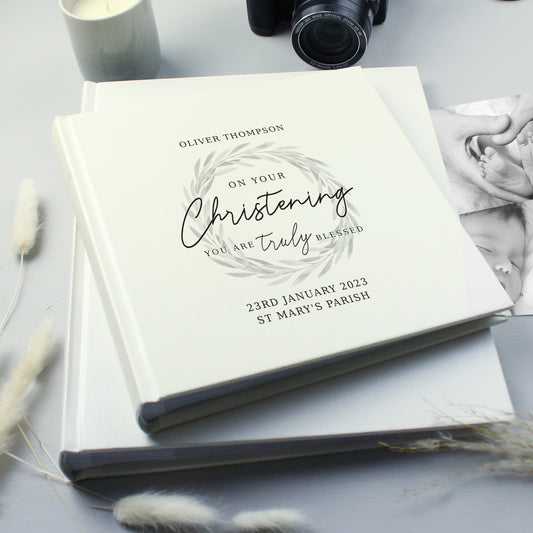 Personalised 'Truly Blessed' Christening Square Photo Album