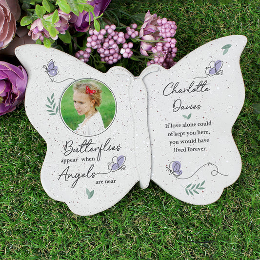 Personalised Butterflies Appear Photo Upload Memorial Resin Butterfly